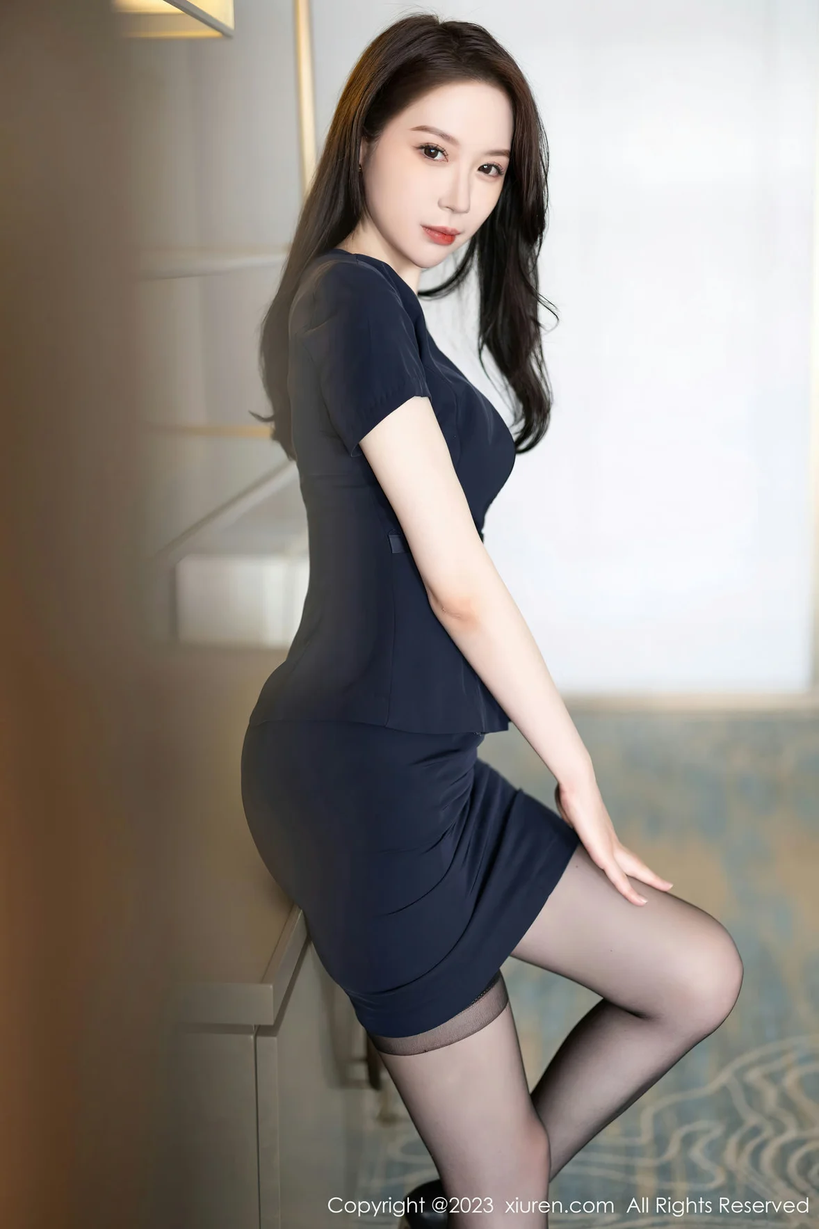 图片[8] - XiuRen 秀人 No.7212 梦心玥 蓝色制服性感写真 [84P] - 机器猫次元 - 机器猫次元