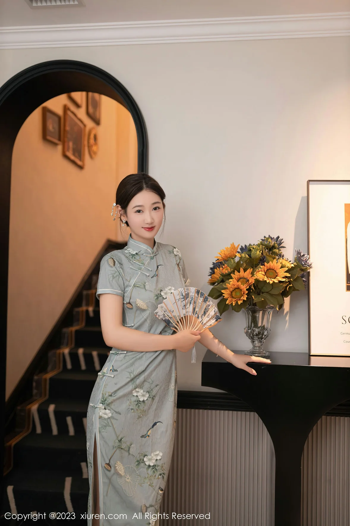 图片[1] - XiuRen 秀人 No.7232 唐安琪 绿灰色旗袍巴厘岛旅拍 [77P] - 机器猫次元 - 机器猫次元