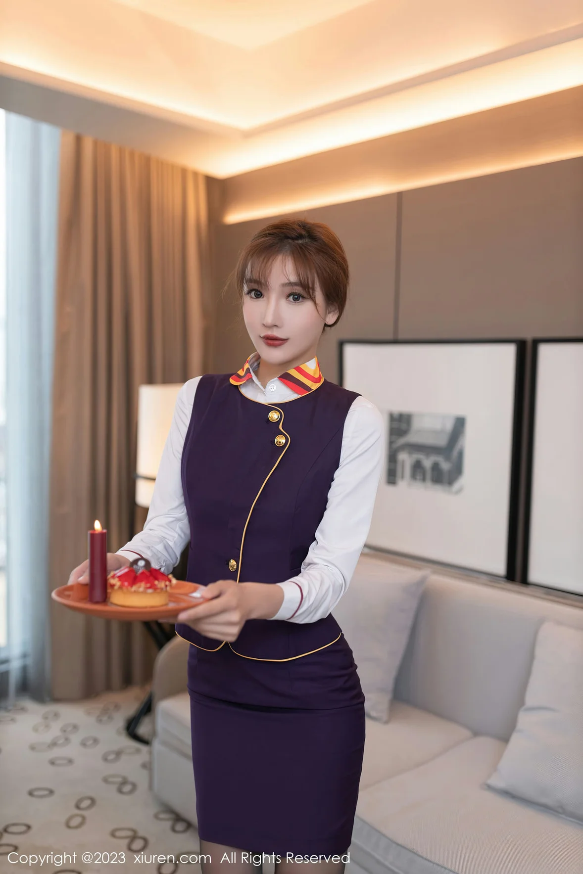 图片[2] - XiuRen 秀人 No.7248 陆萱萱 紫色空姐泰国旅拍 [80P] - 机器猫次元 - 机器猫次元