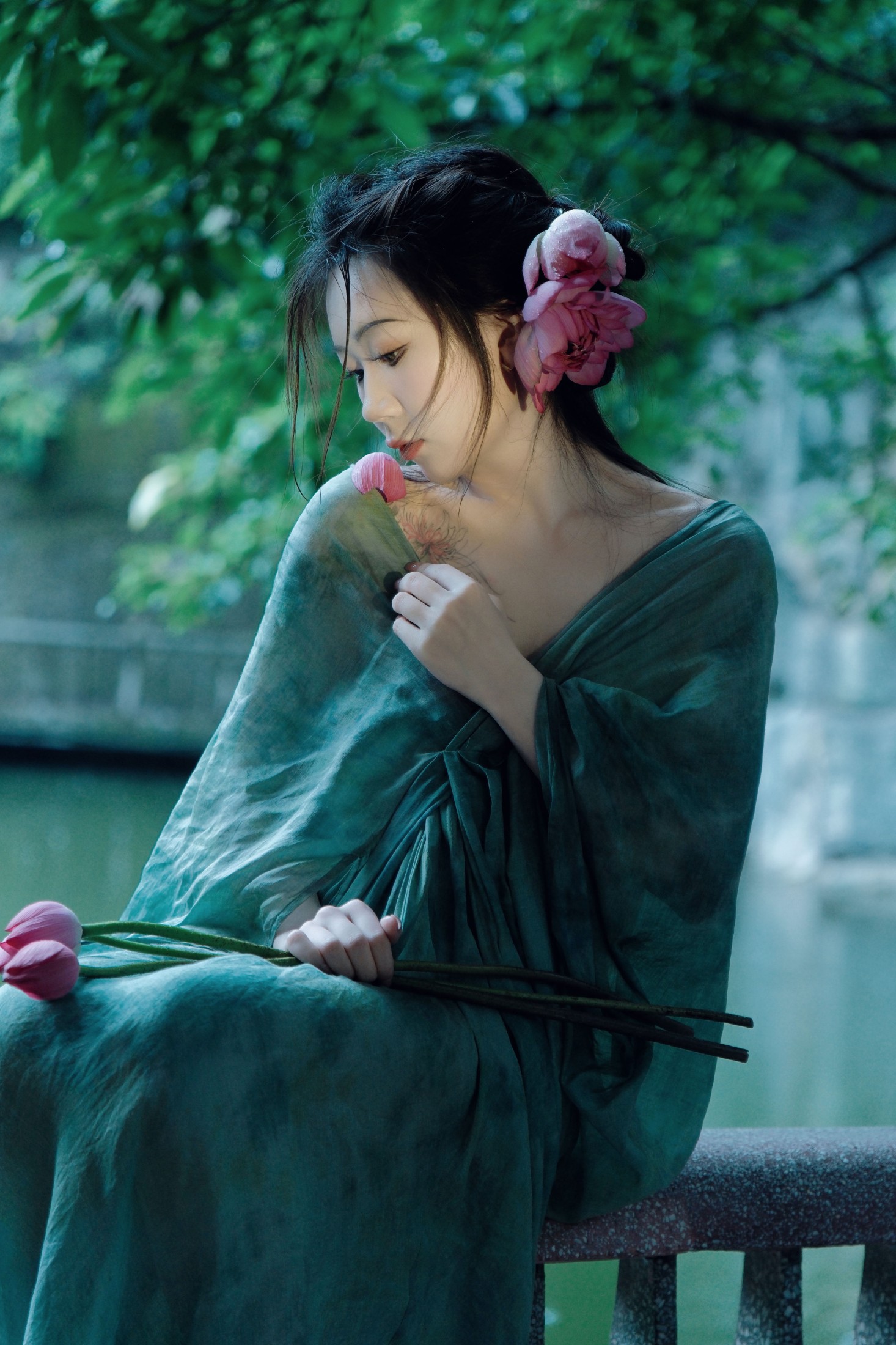 图片[3] - 文鱼 - 《雨中荷》[21P] - 机器猫次元 - 机器猫次元