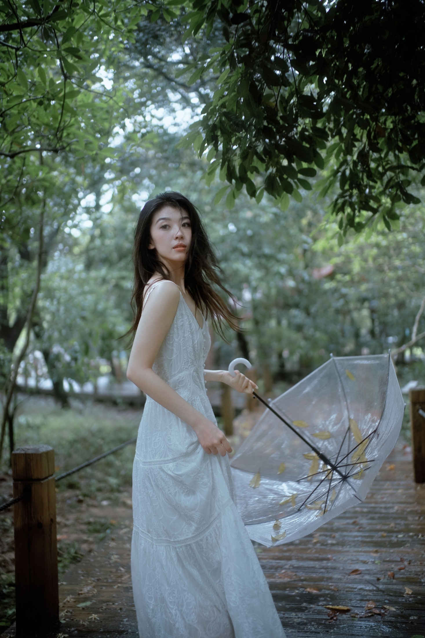 图片[7] - 小鹿 - 《雨落林间，邂逅白裙仙子》[20P] - 机器猫次元 - 机器猫次元