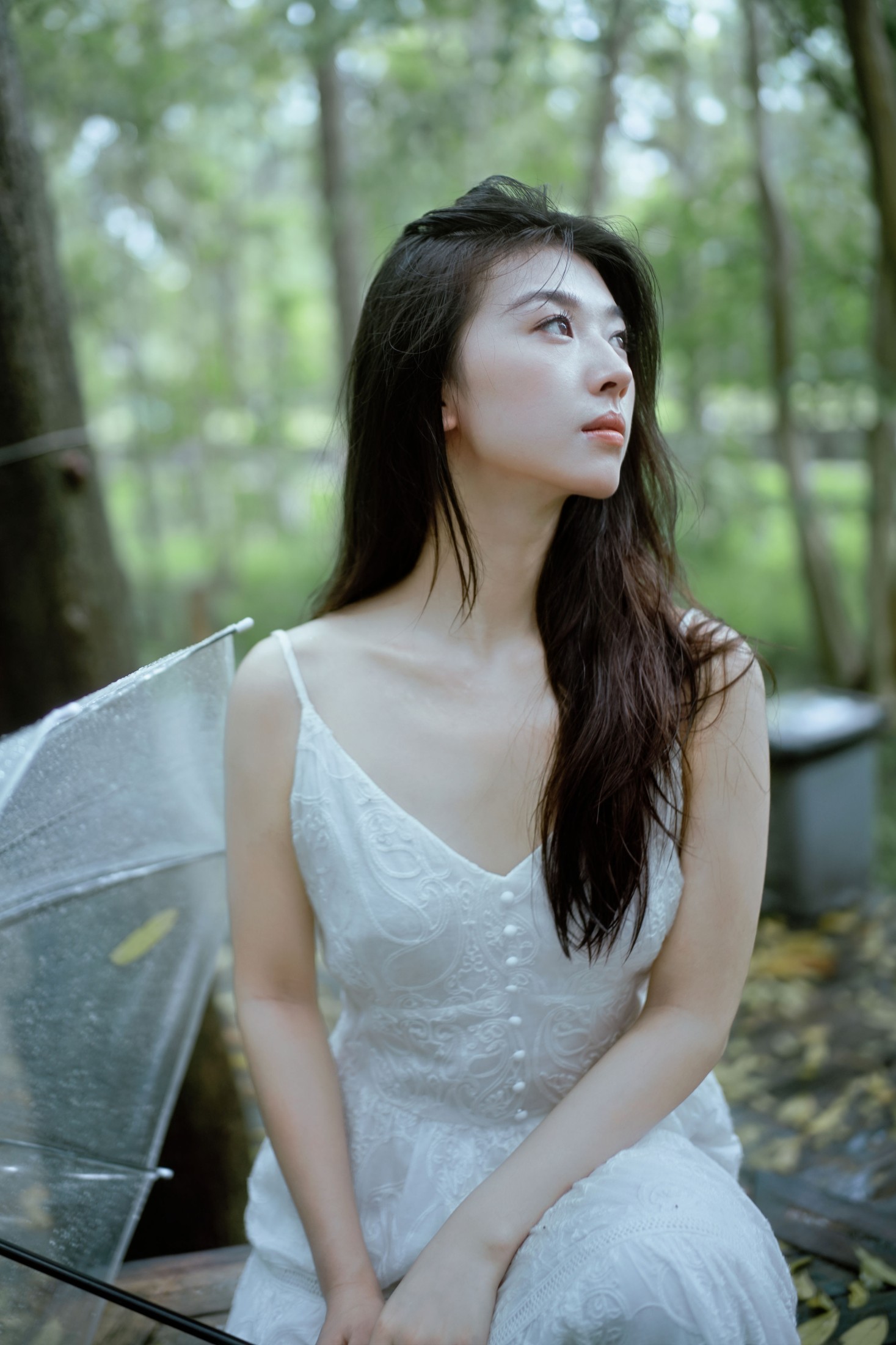 图片[4] - 小鹿 - 《雨落林间，邂逅白裙仙子》[20P] - 机器猫次元 - 机器猫次元