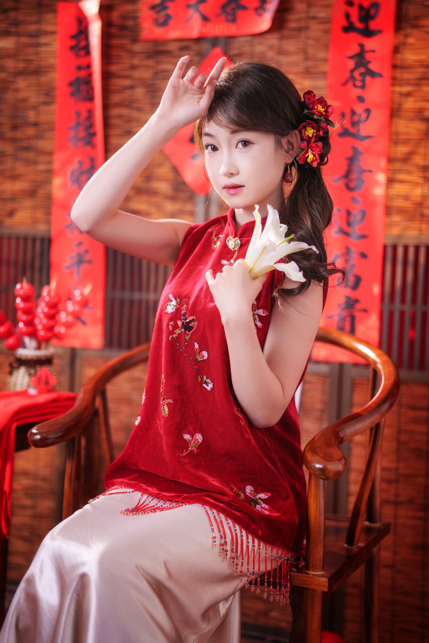 图片[5] - 小邱 - 《新年红衣女少女》[12P] - 机器猫次元 - 机器猫次元