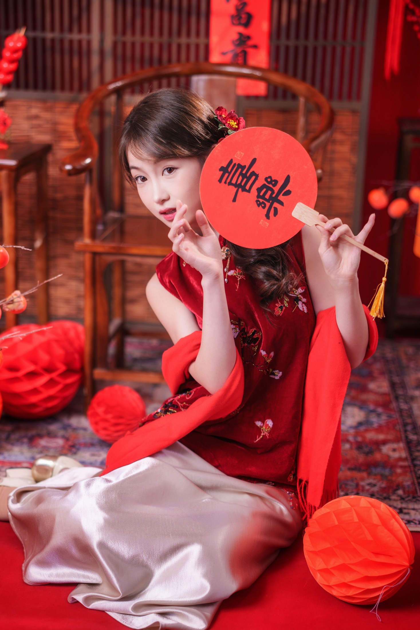 图片[1] - 小邱 - 《新年红衣女少女》[12P] - 机器猫次元 - 机器猫次元