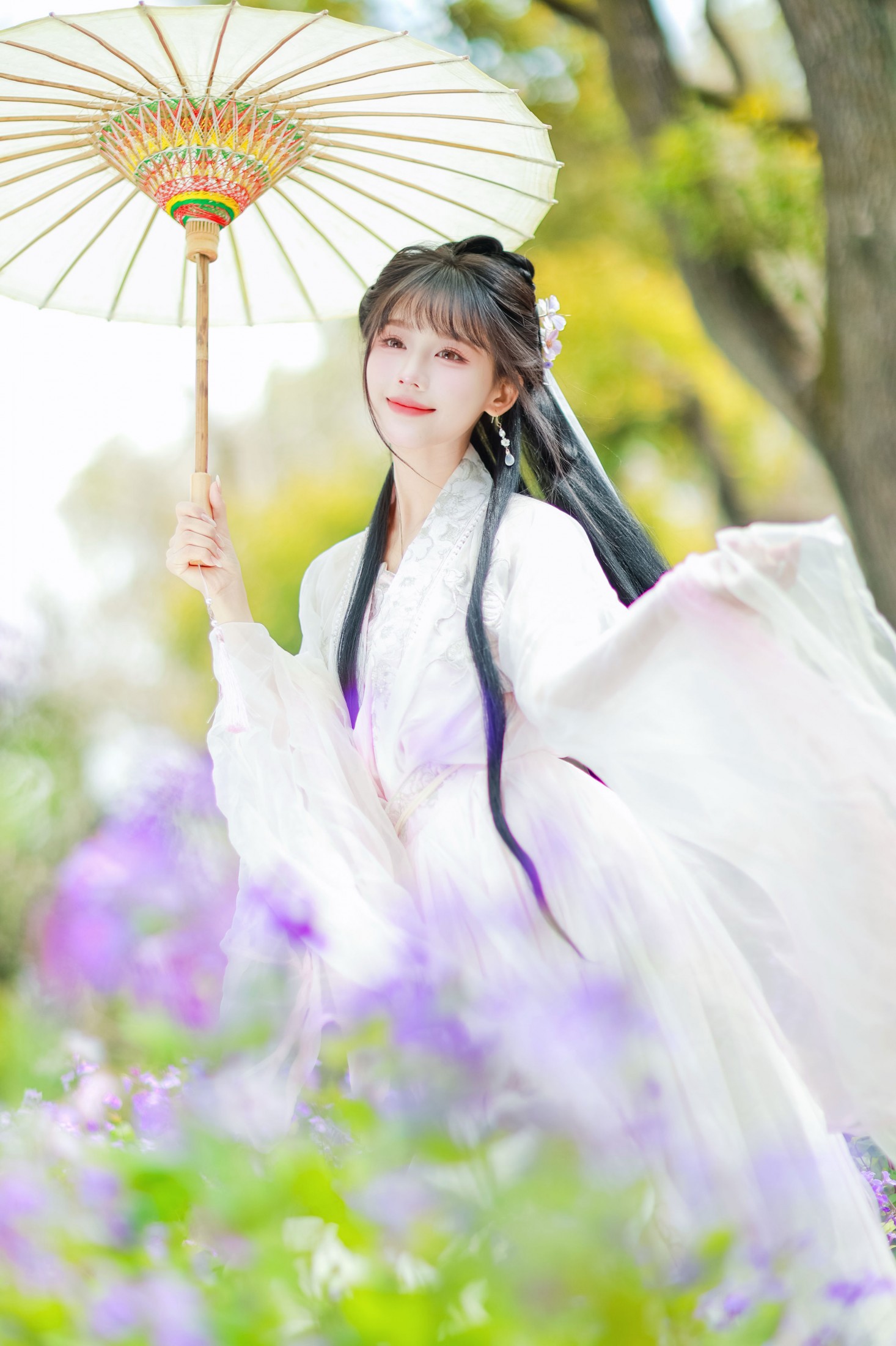 图片[1] - 《二月兰️白汉服丨坠入紫色雾境的国风仙女》[67P] - 机器猫次元 - 机器猫次元