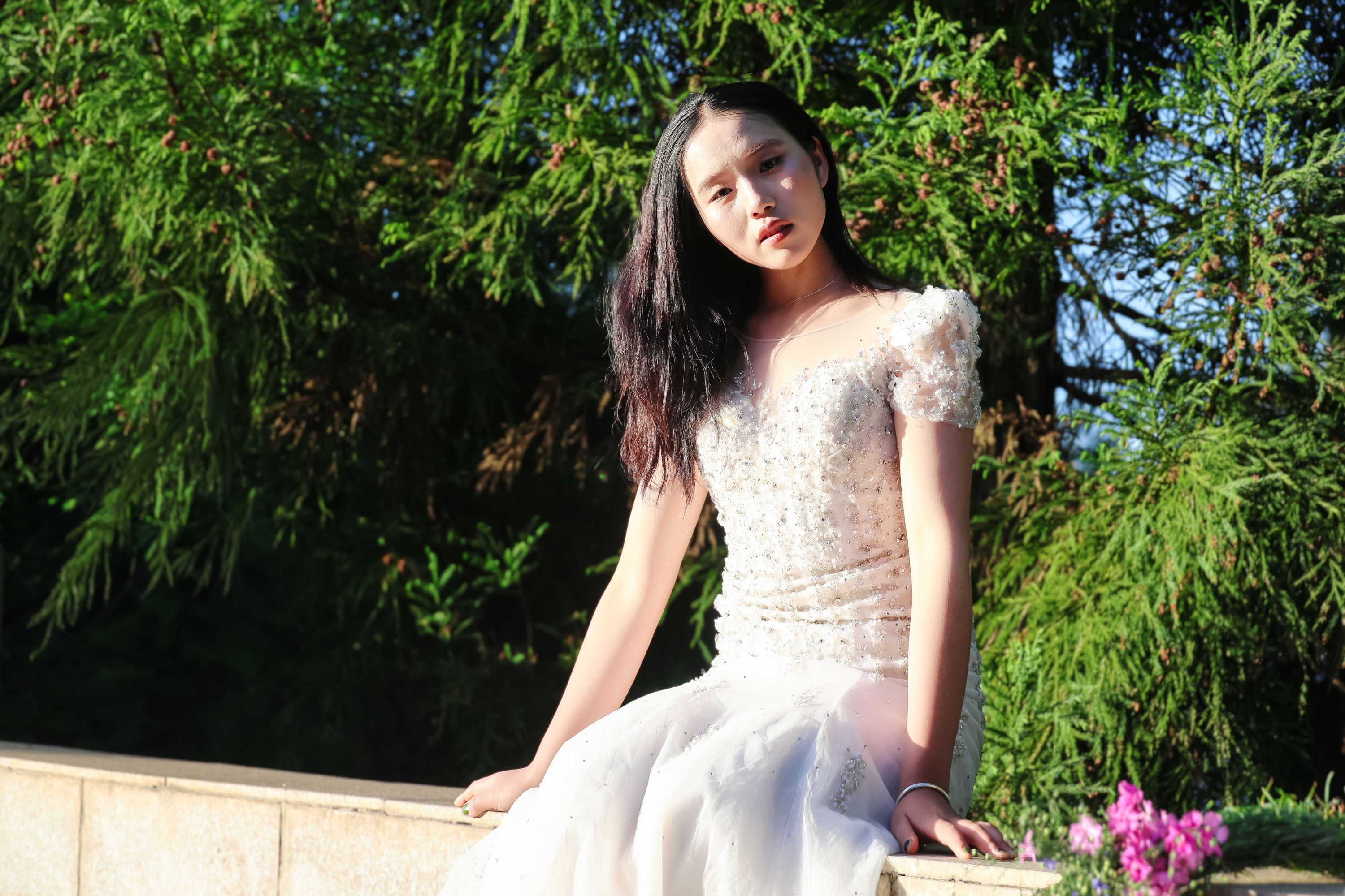 图片[4] - 《野外森林夕阳户外模特白色婚纱美女》[12P] - 机器猫次元 - 机器猫次元