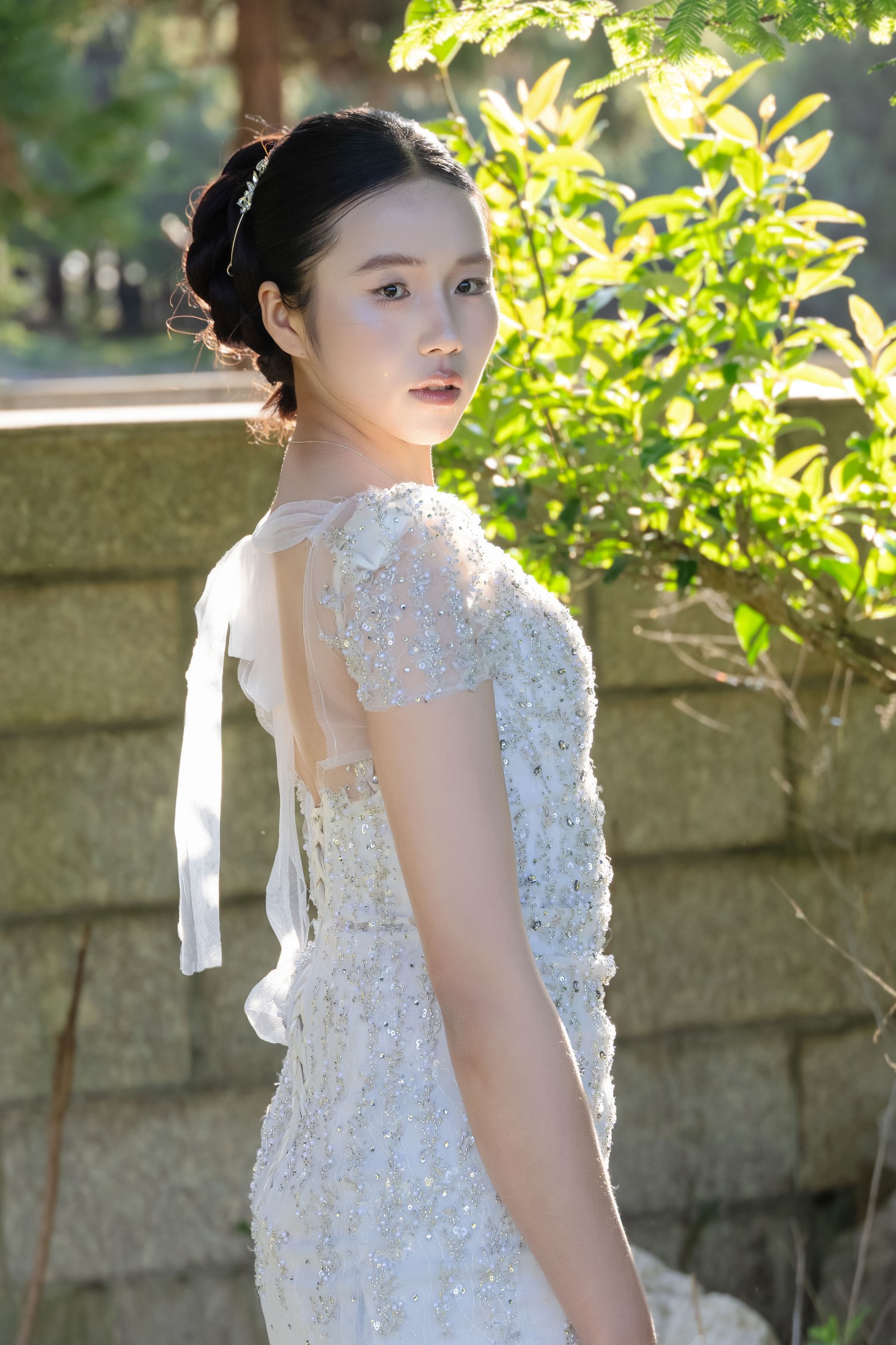 图片[3] - 《野外森林夕阳户外模特白色婚纱美女》[12P] - 机器猫次元 - 机器猫次元