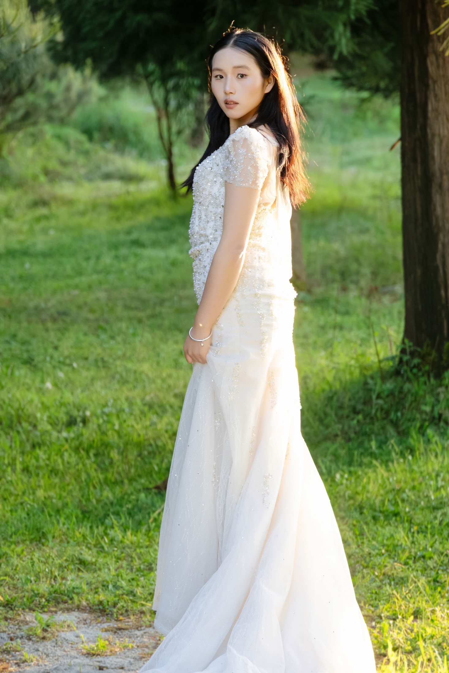 图片[6] - 《野外森林夕阳户外模特白色婚纱美女》[12P] - 机器猫次元 - 机器猫次元