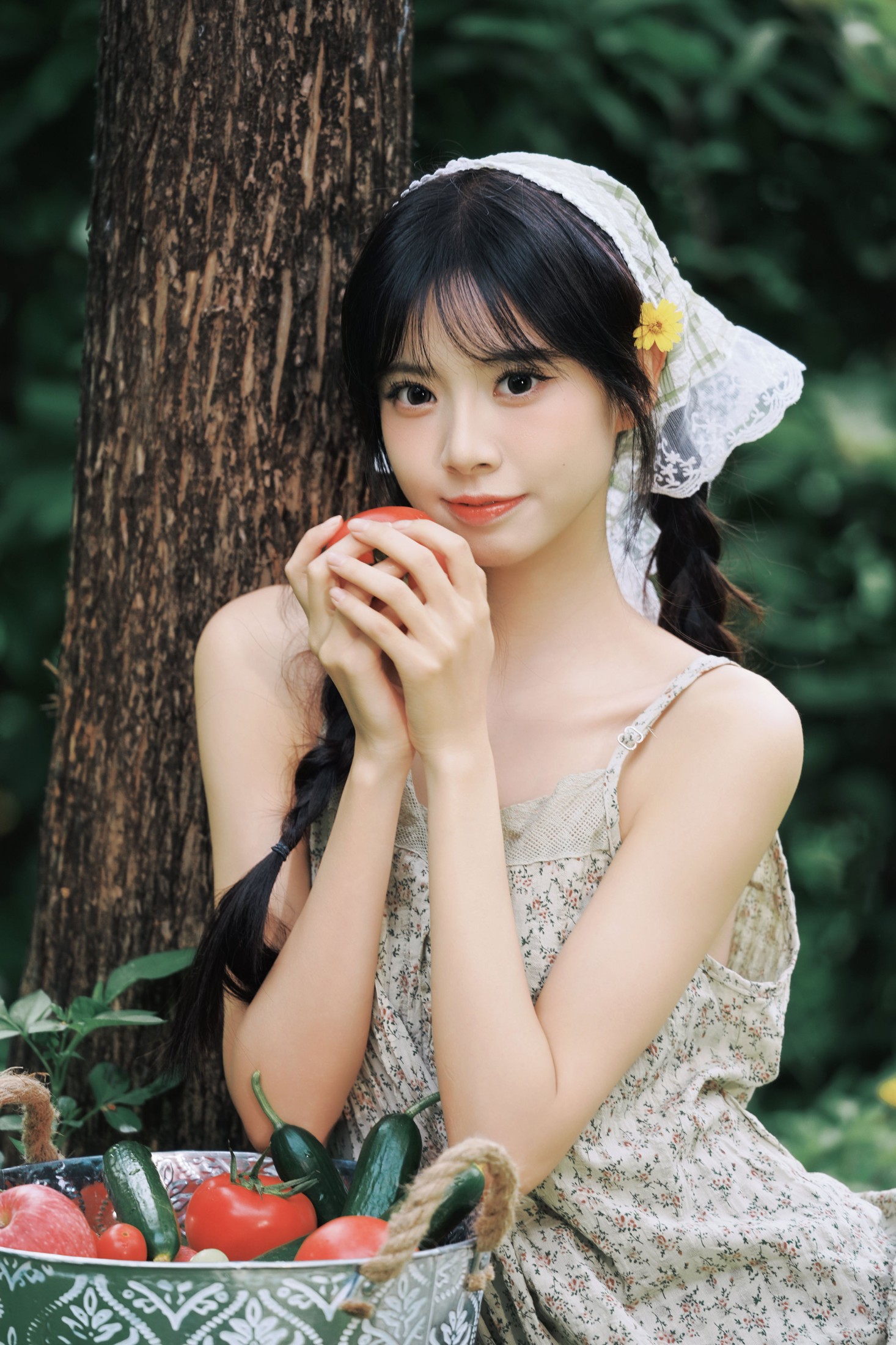 图片[5] - 《绿野森林｜少女田园系碎花裙写真》[12P] - 机器猫次元 - 机器猫次元