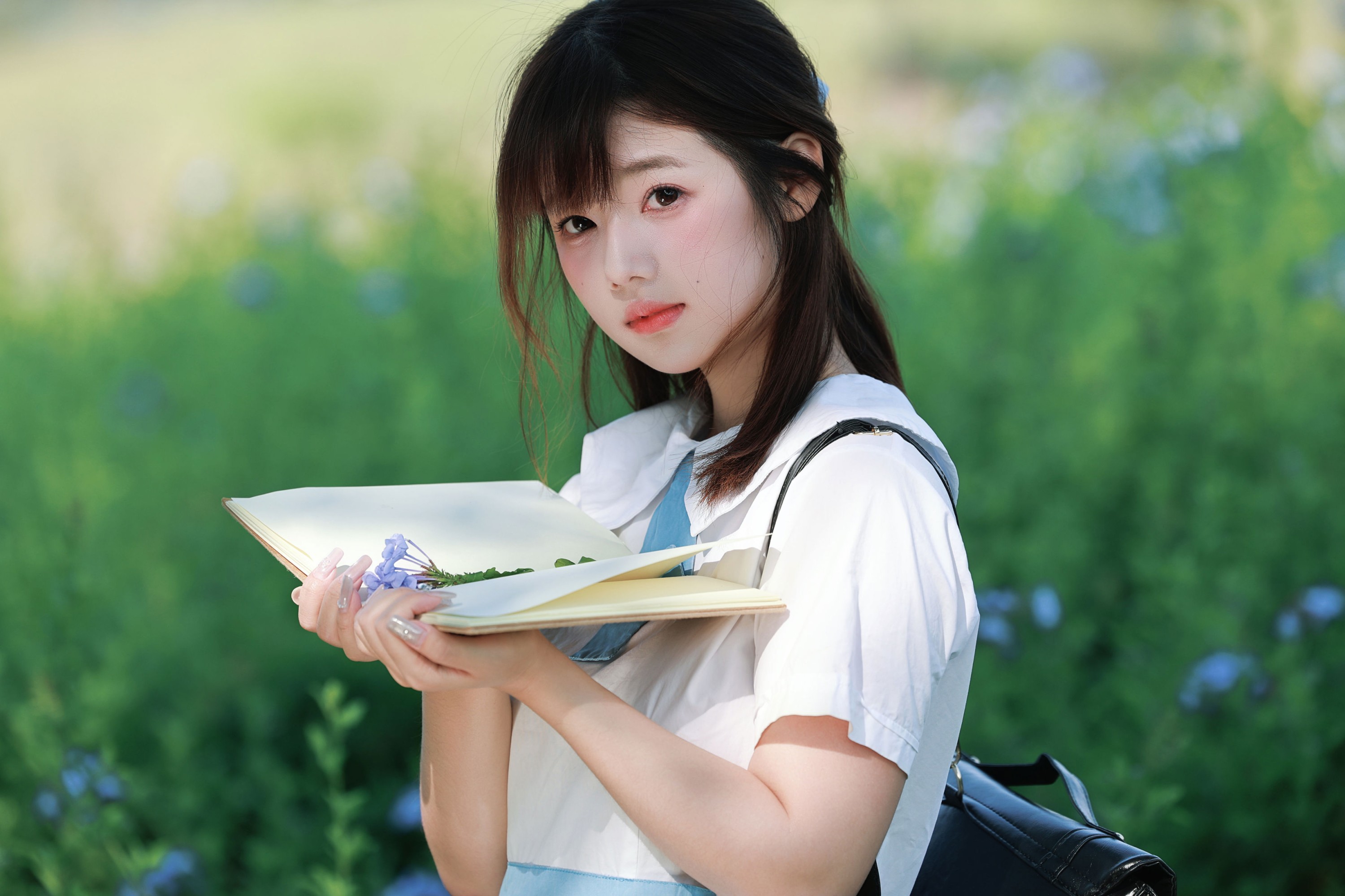 图片[3] - 《蓝雪花里的 JK 少女，藏着夏天的心事》[19P] - 机器猫次元 - 机器猫次元