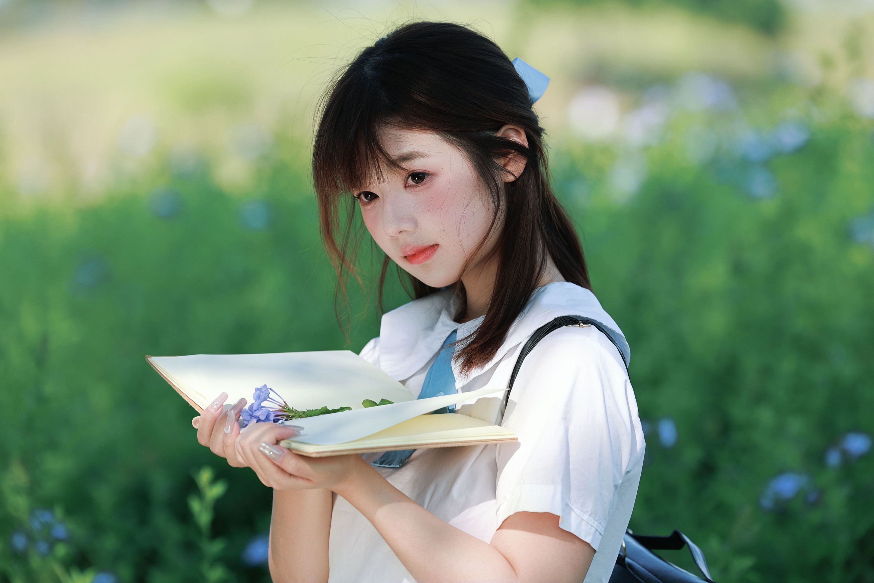 图片[2] - 《蓝雪花里的 JK 少女，藏着夏天的心事》[19P] - 机器猫次元 - 机器猫次元