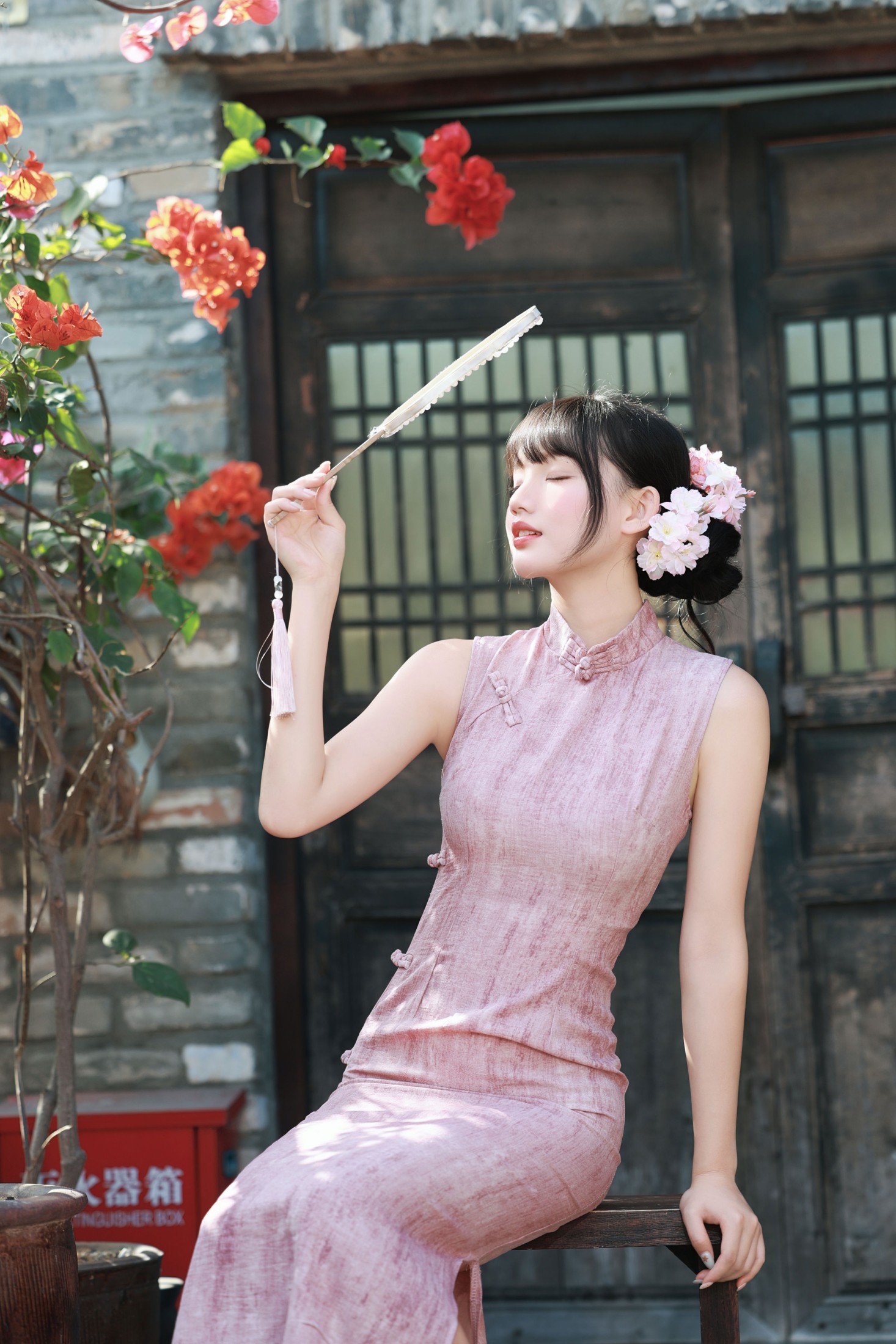 图片[4] - 《三角梅开时，赴一场旗袍的旧梦》[15P] - 机器猫次元 - 机器猫次元